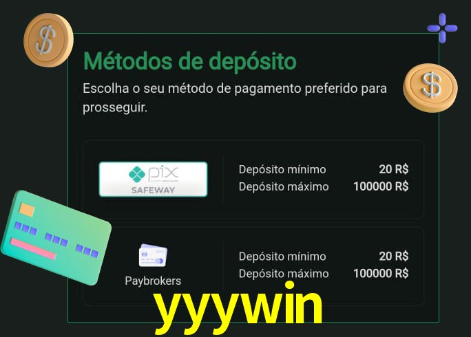 O cassino yyywin oferece uma grande variedade de métodos de pagamento